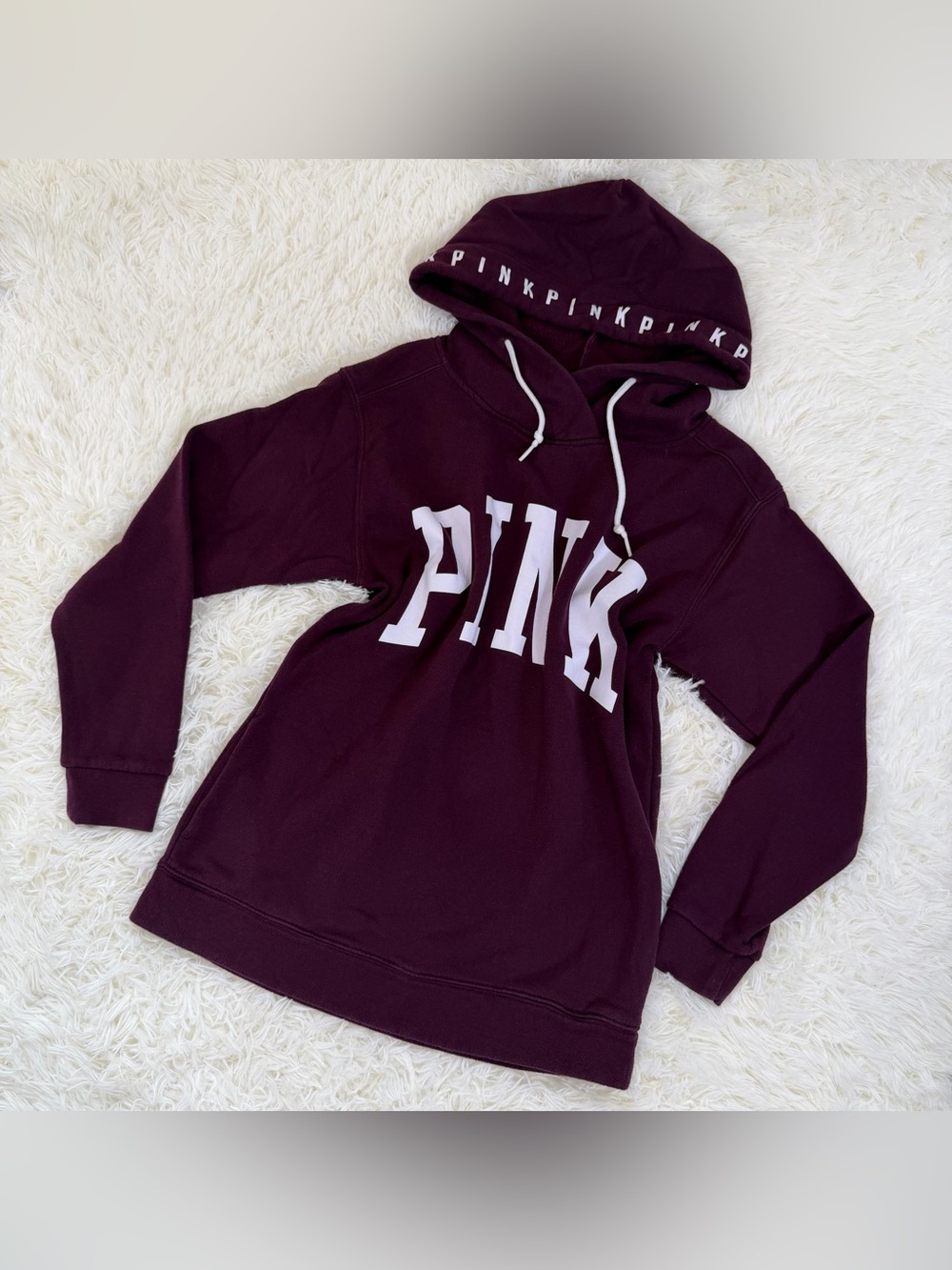 PINK Victoria's Secret Maroon Oversized Hoodie